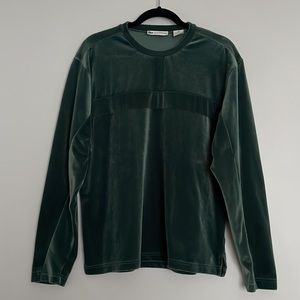 Vintage Wilke-Rodriguez Velvety Green Pullover Long-sleeve Sz M